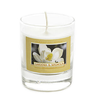 αρωματικο κερι με αρωμα γαρδενια σε γυαλινο ποτηρακι